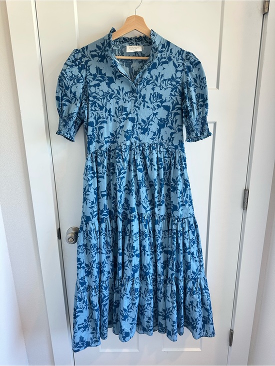 Hyacinth House Dresses & Skirts - Tnuck - Blue Floral Tiered Dress